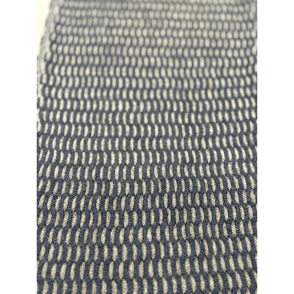 Ted Baker Norley Scarf Two Tone Navy Blue / Gray Made Of Wool & Cotton - Picture 3 of 5